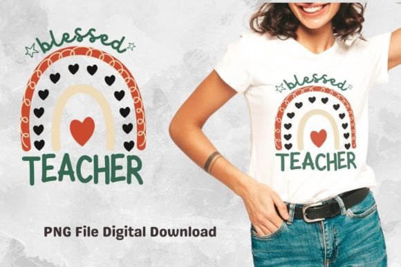 Blessed Teacher, Rainbow Teacher PNG