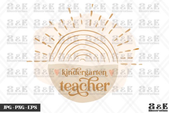 Boho Style Kindergarten Teacher Rainbow Graphics for T-Shirt Designs
