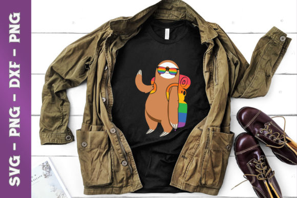 Cute Pocket Sloth LGBT Animal Rainbow Graphics