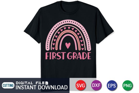 First Grade Rainbow Svg: Graphics for T-Shirt Designs