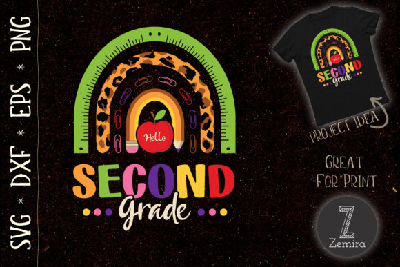 Hello Second Grade Rainbow Graphics