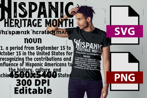 Hispanic Definition Heritage Month Tee Graphics