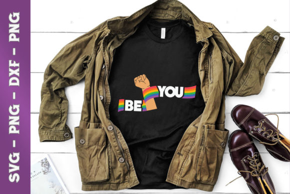 LGBTQ Be You Gay Pride Month Rainbow Graphics