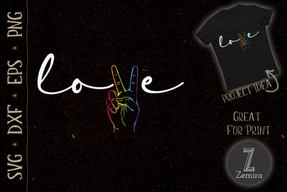 Love Peace Sign Rainbow LGBT Gay Pride Graphics