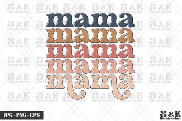 Mama Rainbow Text New Mom Mothers Day Graphics