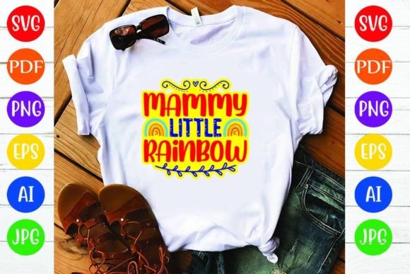 Mammy Little Rainbow Graphics & T-Shirt Designs