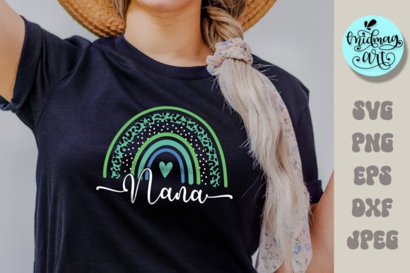 Nana Leopard Rainbow Svg, Graphics