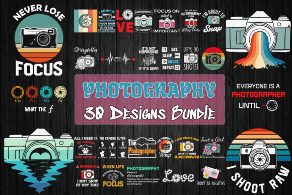 Photography Bundle SVG 30 Designs Graphics