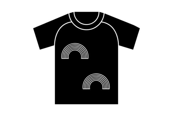 Rainbow Icon T-shirt Black Filled Design Graphics and Icons