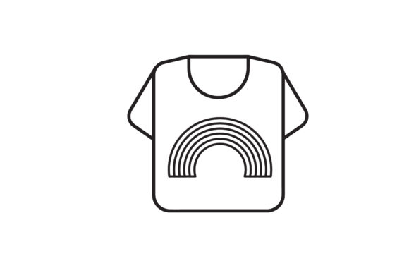 Rainbow Icon T-shirt Black Line Design