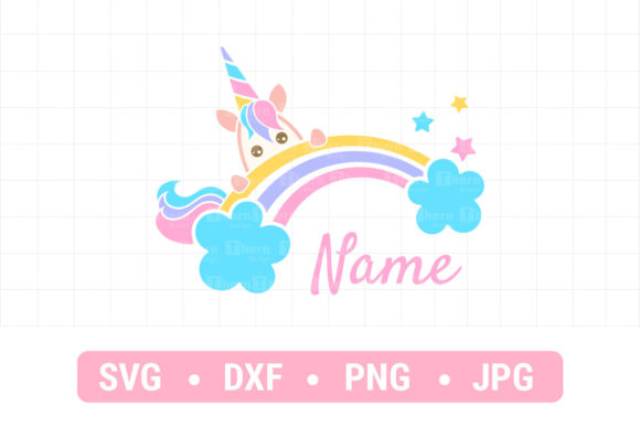 Rainbow Unicorn Star SVG Clipart PNG