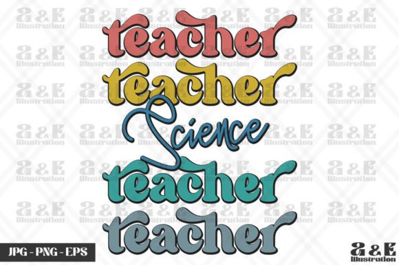 Retro Science Teacher Rainbow School Graphics