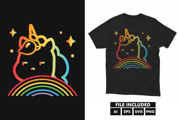 Unicorn Rainbow LGBT T-shirt Design Graphics