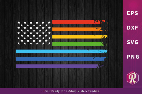 USA Flag Rainbow T-shirt